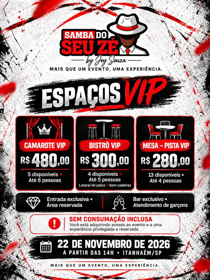 Samba do Seu Zé — Ingressos VIPs